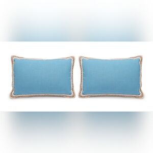 Set Of Two Blue Outdoor Patio Pillowd